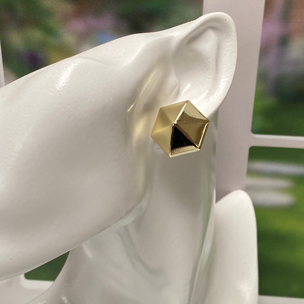 NIB 14K Gold Plated Irregular Stud Earrings For Women, Lightweight Statement